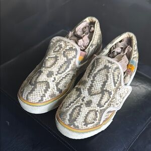 L.A.M.B. Snake Print Slip-On Sneakers
